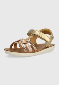 Shoo Pom sandale din piele pentru copii GOA 4EVER culoarea auriu imagine
