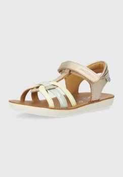 Shoo Pom sandale din piele pentru copii GOA 4EVER culoarea verde imagine