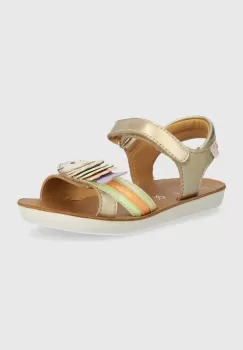 Shoo Pom sandale din piele pentru copii GOA BUBULLE culoarea auriu imagine