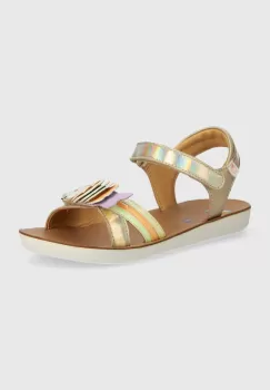 Shoo Pom sandale din piele pentru copii GOA BUBULLE culoarea auriu imagine