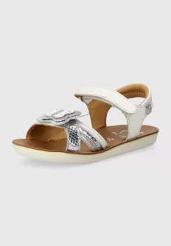 Shoo Pom sandale din piele pentru copii GOA FLY culoarea alb imagine