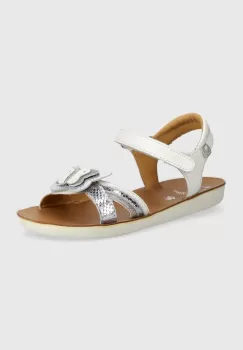 Shoo Pom sandale din piele pentru copii GOA FLY culoarea alb imagine