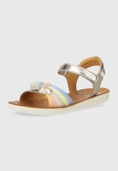 Shoo Pom sandale din piele pentru copii GOA HEART culoarea auriu imagine