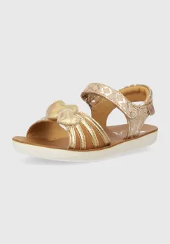 Shoo Pom sandale din piele pentru copii GOA HEART culoarea auriu imagine
