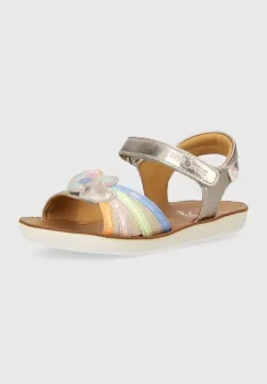 Shoo Pom sandale din piele pentru copii GOA HEART culoarea bej imagine