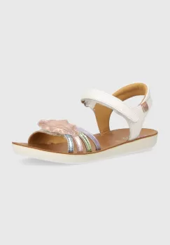 Shoo Pom sandale din piele pentru copii GOA MULTI culoarea alb imagine