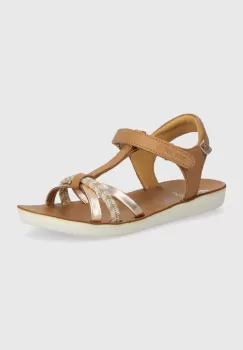 Shoo Pom sandale din piele pentru copii GOA SALOME culoarea maro imagine
