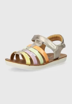 Shoo Pom sandale din piele pentru copii GOA SPART culoarea auriu imagine