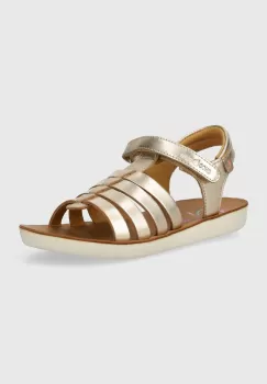 Shoo Pom sandale din piele pentru copii GOA SPART culoarea auriu imagine