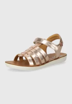Shoo Pom sandale din piele pentru copii GOA SPART culoarea portocaliu imagine