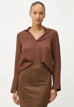 Silvian Heach bluza REUTER femei, culoarea maro, neted, GPA24288BL imagine
