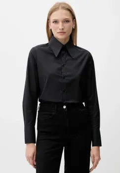 Silvian Heach camasa din bumbac MASKA culoarea negru, cu guler clasic, regular, GPA25512CA imagine