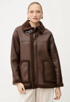 Silvian Heach geaca LAZOJOSE culoarea maro, de tranzitie, GPA25171CP imagine