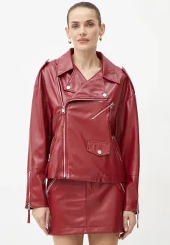 Silvian Heach geaca ramones ARTMUT femei, culoarea rosu, de tranzitie, GPA24020GB imagine