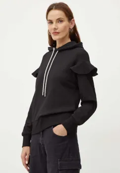 Silvian Heach hanorac de bumbac LINDER femei, culoarea negru, cu gluga, neted, GPA24338FE imagine