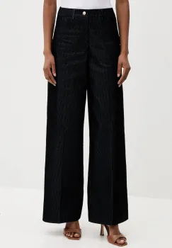 Silvian Heach pantaloni de catifea cord ARBILLA culoarea bleumarin, drept, high waist, GPA25346PA imagine