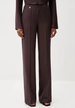 Silvian Heach pantaloni FOLEY culoarea maro, lat, high waist, GPA25486PA imagine