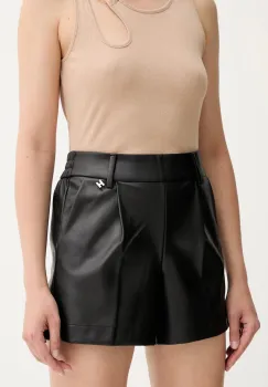 Silvian Heach pantaloni scurti DOGIO culoarea negru, uni, high waist, GPA25075SH imagine