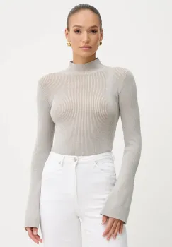 Silvian Heach pulover ANASI culoarea gri, light, cu turtleneck, GPA25251LU imagine