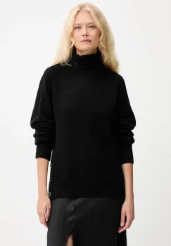 Silvian Heach pulover din amestec de lana DIOUF culoarea negru, light, cu guler, GPA25232LU imagine