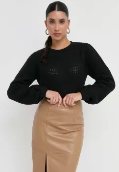 Silvian Heach pulover femei, culoarea negru, calduros imagine