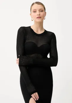 Silvian Heach pulover GHIDICI femei, culoarea negru, light, GPP25301MA imagine