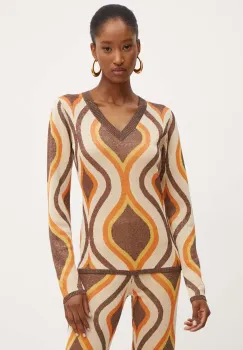 Silvian Heach pulover KINER femei, culoarea bej, light, GPA24149MA imagine