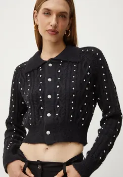 Silvian Heach pulover LITOZ femei, culoarea negru, calduros, CVA24038CD imagine