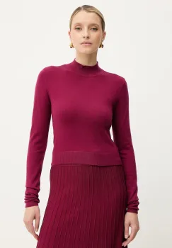 Silvian Heach pulover LOLA culoarea bordo, cu turtleneck, GPA25554LU imagine