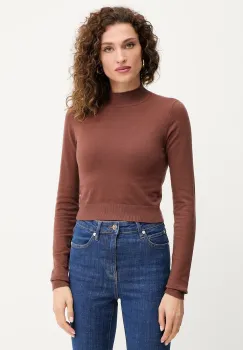 Silvian Heach pulover LOLA culoarea maro, cu turtleneck, GPA25554LU imagine