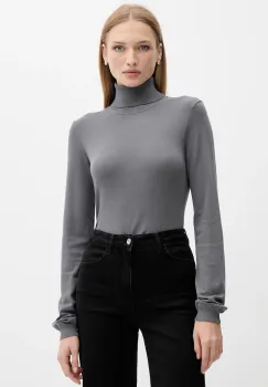 Silvian Heach pulover SESIN culoarea gri, light, cu guler, GPA25036LU imagine