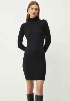 Silvian Heach rochie BENEL culoarea negru, mini, mulata, GPA24307VE imagine