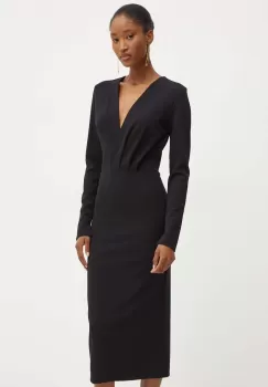 Silvian Heach rochie CLAUSDINE culoarea negru, midi, mulata, GPA24003VE imagine