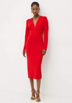 Silvian Heach rochie CLAUSDINE culoarea rosu, midi, mulata, GPA24003VE imagine