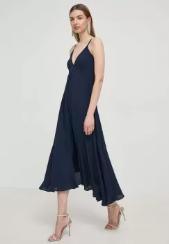 Silvian Heach rochie culoarea albastru marin, midi, evazati imagine