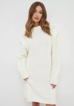 Silvian Heach rochie culoarea bej, mini, drept imagine