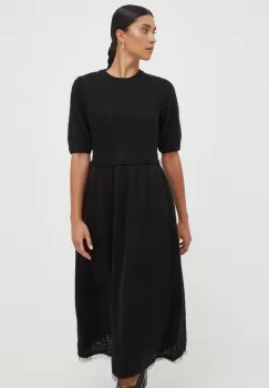 Silvian Heach rochie culoarea negru, midi, evazati imagine