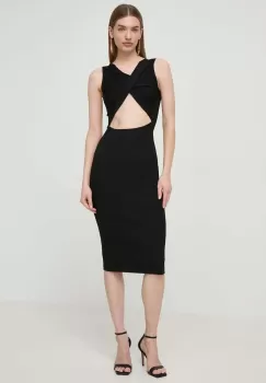 Silvian Heach rochie culoarea negru, midi, mulata imagine