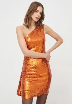 Silvian Heach rochie culoarea portocaliu, mini, drept imagine