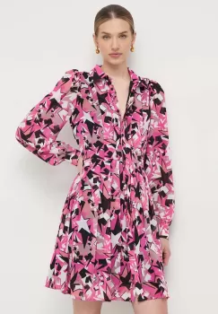 Silvian Heach rochie culoarea roz, mini, evazati imagine