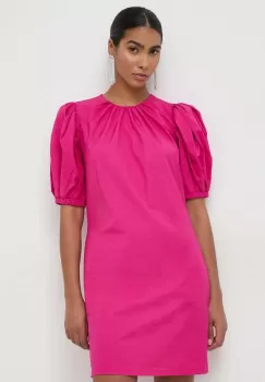 Silvian Heach rochie din bumbac culoarea roz, mini, drept imagine