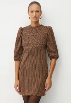 Silvian Heach rochie GABA culoarea maro, mini, evazati, GPA24123VE imagine