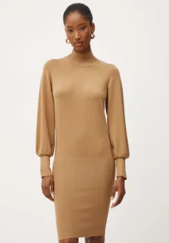 Silvian Heach rochie IKUR culoarea bej, midi, mulata, GPA24153VE imagine