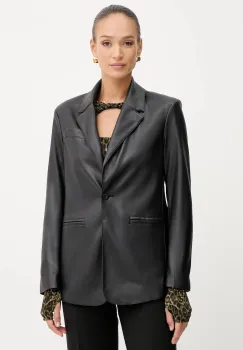 Silvian Heach sacou QUILES culoarea negru, un singur rand de nasturi, uni, GPA25304GC imagine