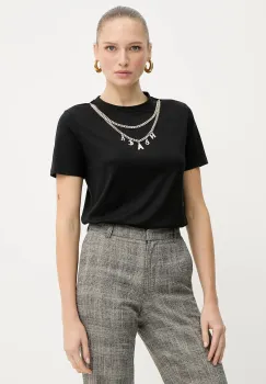 Silvian Heach tricou din bumbac BENSOULA culoarea negru, GPA25130TS imagine