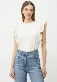 Silvian Heach tricou din bumbac BEYE femei, culoarea bej, GPP25186TS imagine