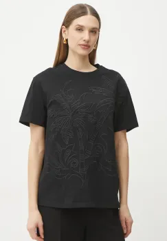 Silvian Heach tricou din bumbac PADER femei, culoarea negru, CVP25029TS imagine