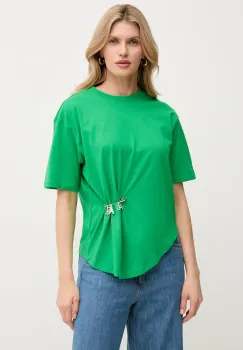 Silvian Heach tricou din bumbac SILKE femei, culoarea verde, GPP25097TS imagine