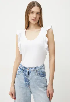 Silvian Heach tricou din bumbac TANKI femei, culoarea alb, GPP25205CN imagine
