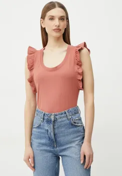 Silvian Heach tricou din bumbac TANKI femei, culoarea portocaliu, GPP25205CN imagine